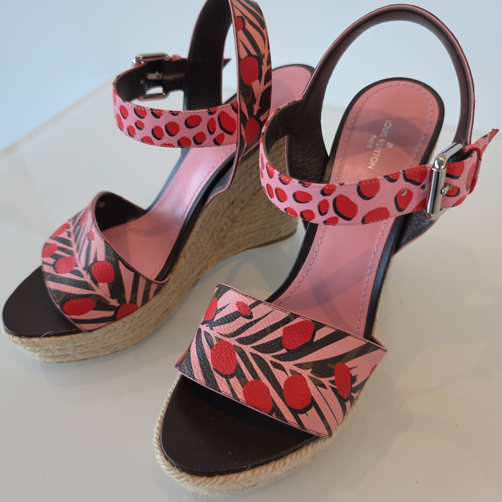 Louis Vuitton Red and Pink Wedges
